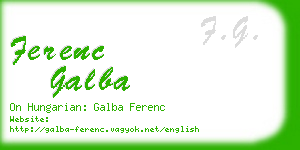 ferenc galba business card